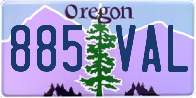 OR license plate 885VAL