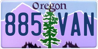 OR license plate 885VAN
