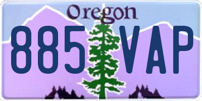 OR license plate 885VAP