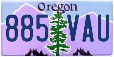 OR license plate 885VAU