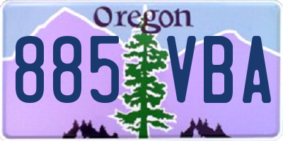 OR license plate 885VBA