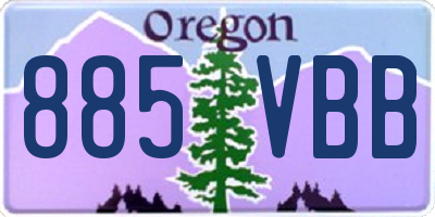 OR license plate 885VBB