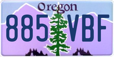 OR license plate 885VBF