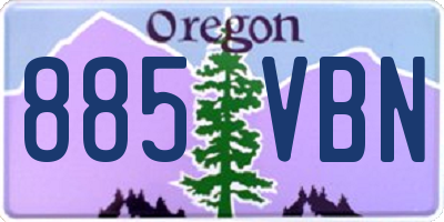 OR license plate 885VBN