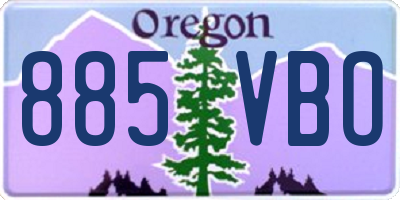 OR license plate 885VBO