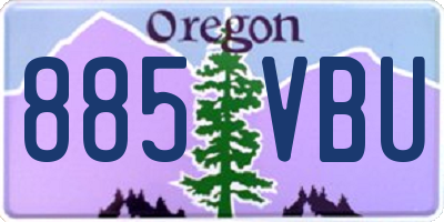 OR license plate 885VBU