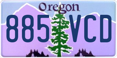 OR license plate 885VCD