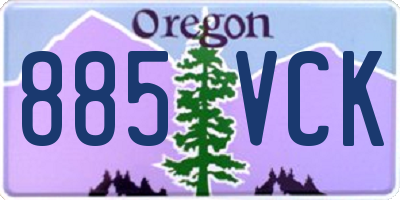 OR license plate 885VCK