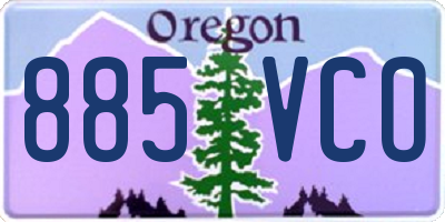 OR license plate 885VCO