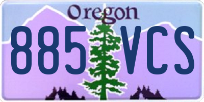 OR license plate 885VCS