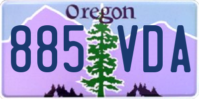 OR license plate 885VDA