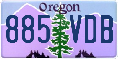 OR license plate 885VDB