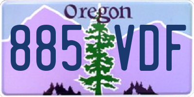 OR license plate 885VDF