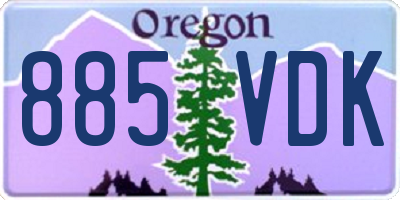OR license plate 885VDK