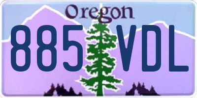 OR license plate 885VDL