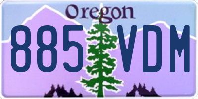 OR license plate 885VDM