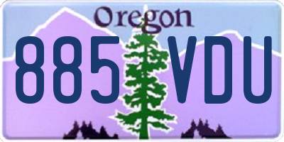 OR license plate 885VDU