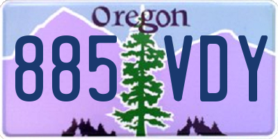 OR license plate 885VDY