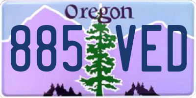 OR license plate 885VED