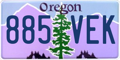OR license plate 885VEK