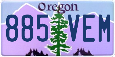 OR license plate 885VEM