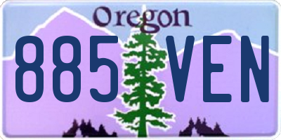 OR license plate 885VEN
