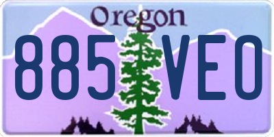 OR license plate 885VEO