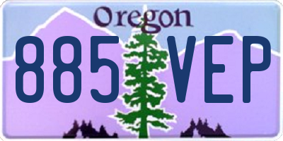 OR license plate 885VEP