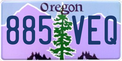 OR license plate 885VEQ