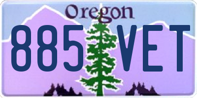 OR license plate 885VET