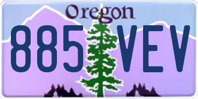 OR license plate 885VEV