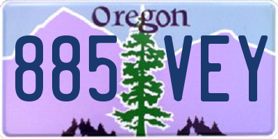OR license plate 885VEY