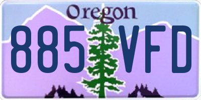 OR license plate 885VFD