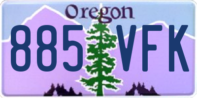 OR license plate 885VFK