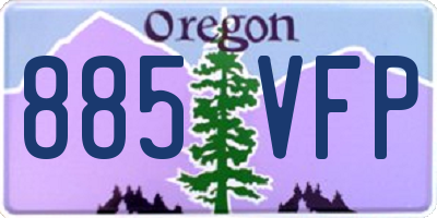 OR license plate 885VFP