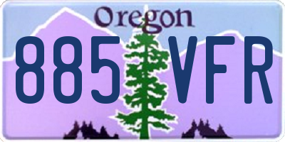OR license plate 885VFR