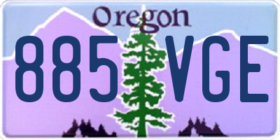OR license plate 885VGE