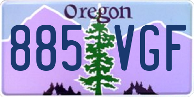 OR license plate 885VGF