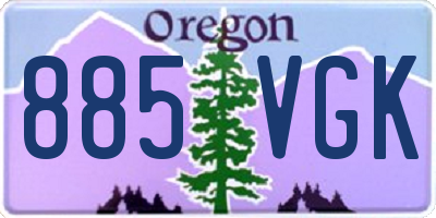 OR license plate 885VGK