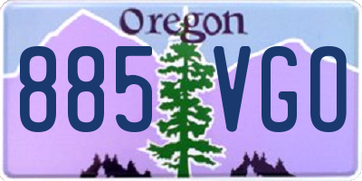 OR license plate 885VGO