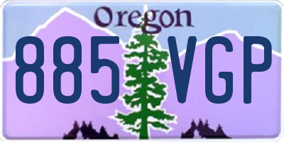 OR license plate 885VGP