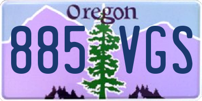 OR license plate 885VGS