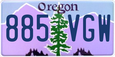 OR license plate 885VGW