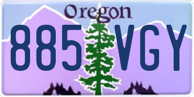 OR license plate 885VGY