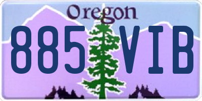 OR license plate 885VIB