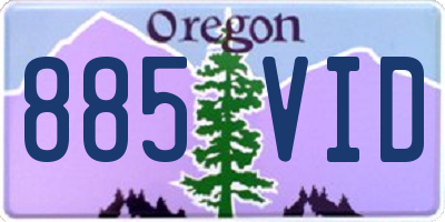 OR license plate 885VID