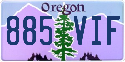 OR license plate 885VIF