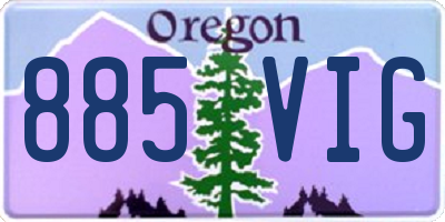 OR license plate 885VIG