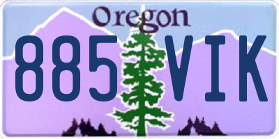 OR license plate 885VIK