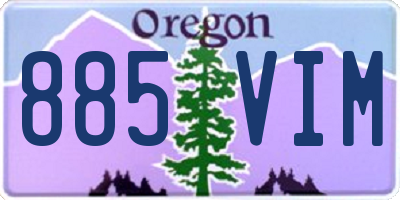 OR license plate 885VIM